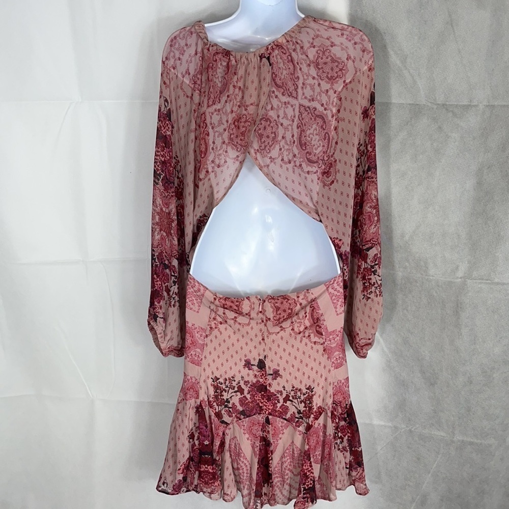 Free People Pink Paisley Open-Back Mini Dress - Picture 5 of 5